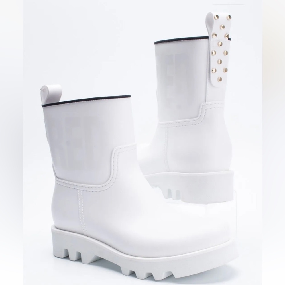 RED VALENTINO Studded Rain boots with Ton Sur Tun Logo rain booties size 38